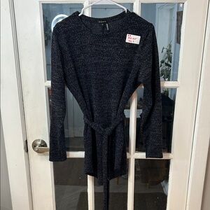 R8.   Dynamite Dark Gray Knit Cardigan with Tie